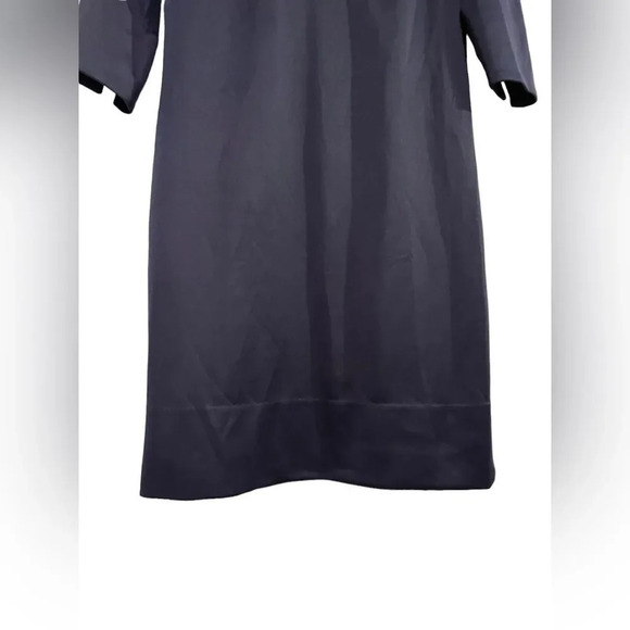 Gretchen Scott JERSEY RUFFNECK DRESS Sz XS Navy - Picture 4 of 10